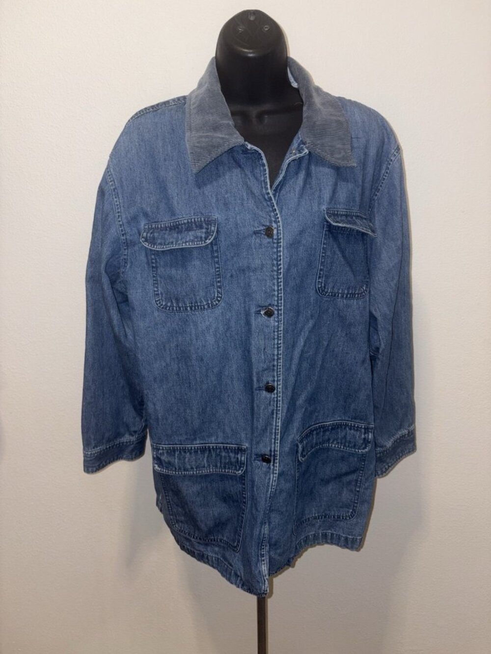 Vintage Marsh Landing Women's M Medium Blue Denim Jean Chore Jacket Blazer